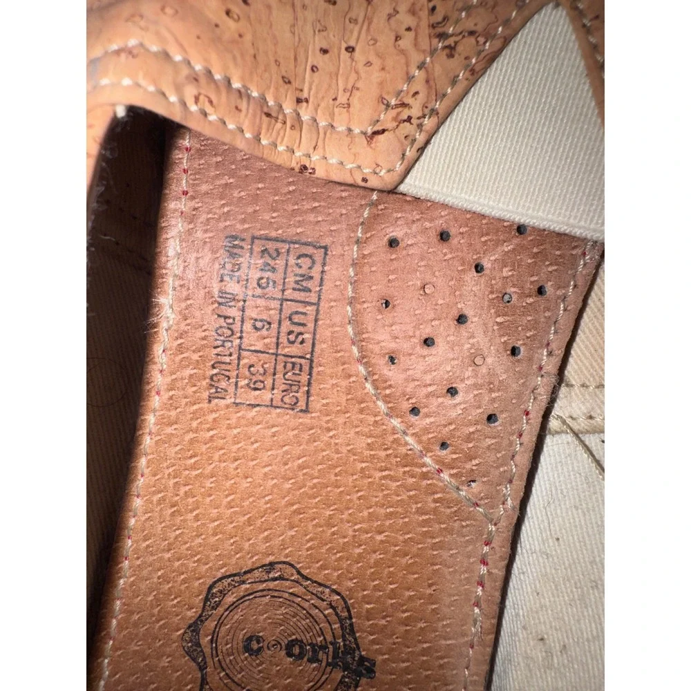 Artelusa C-Cork Natural Cork Slip On Alpargata Flats Tan size 6